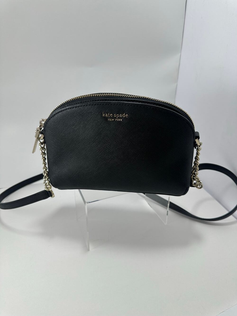 Kate Spade Classic Crossbody M293 Black Saffiano Leather Chain Shoulder Bag